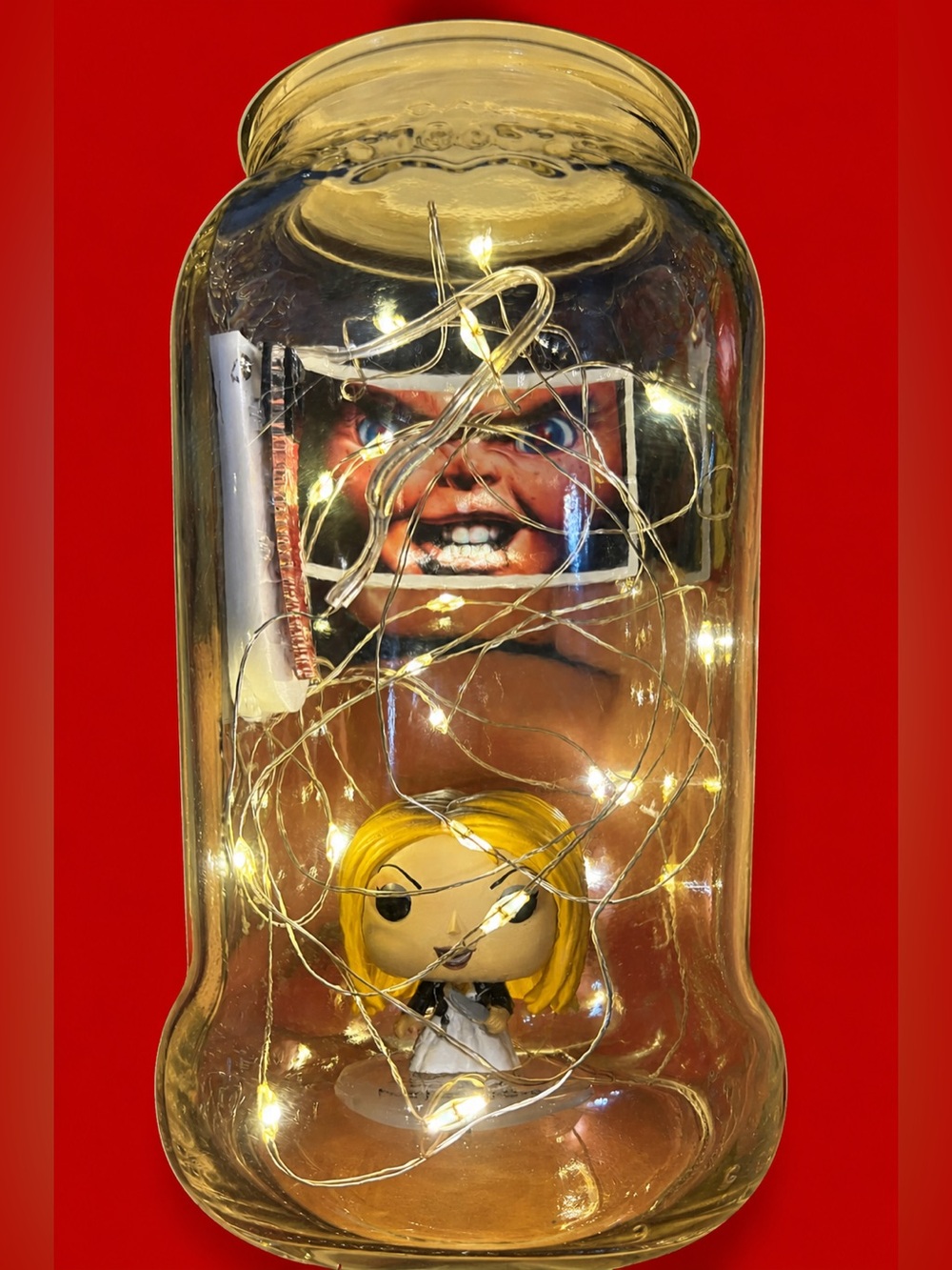RESERVED FOR SUNNYNSARCASTIC - Tiffany Horror fandom vibes handcrafted jar by me